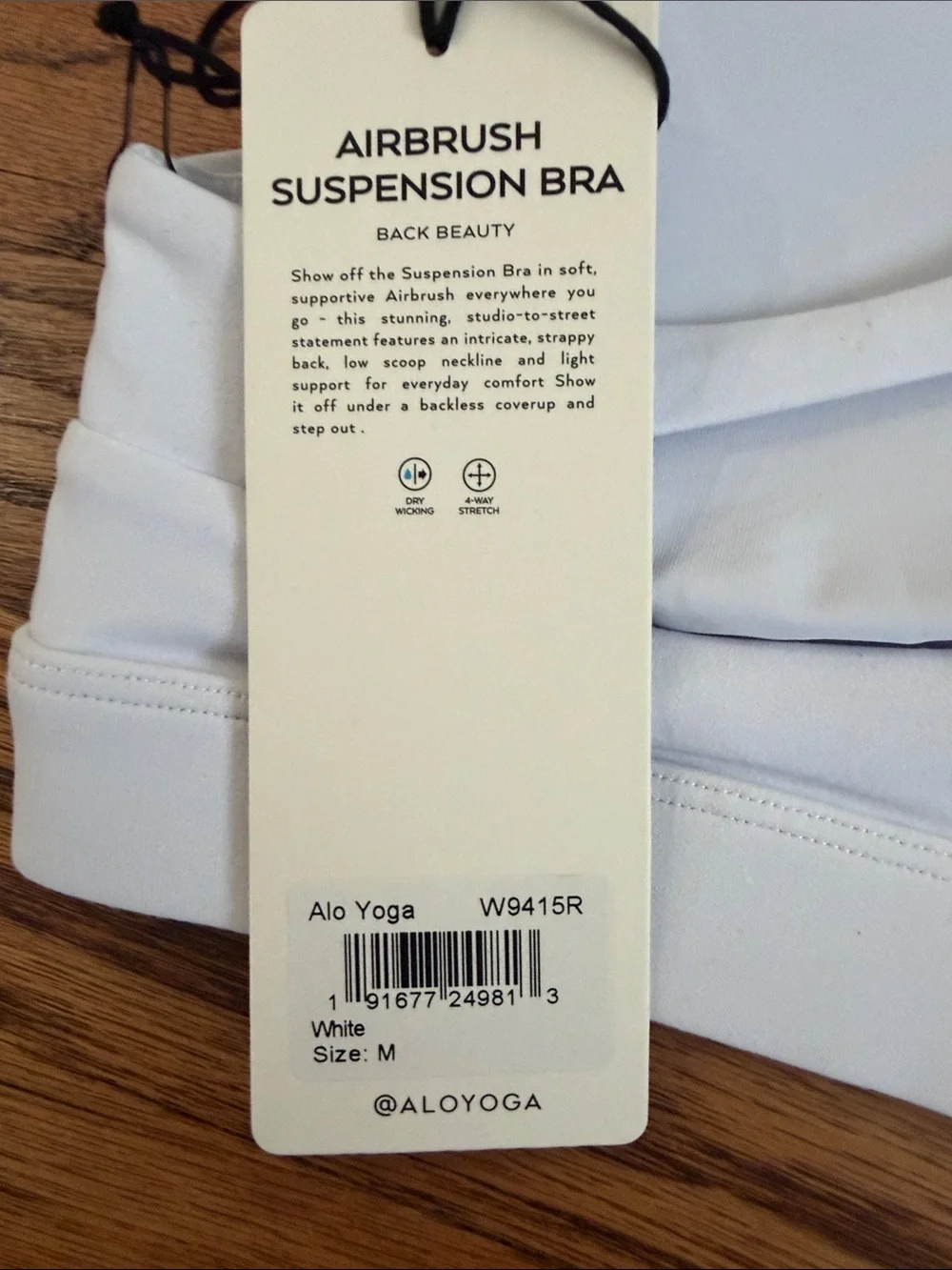ALO Yoga White Double-Strap Sports Bra
